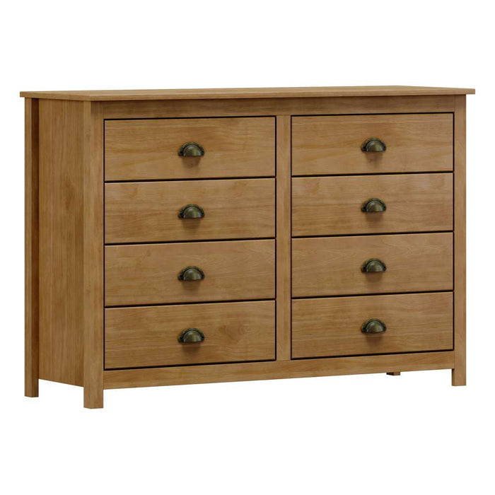 Finestra Topazio Line Solid Wood 8 Drawers Chest L1250 x W405 x H850mm Freijo