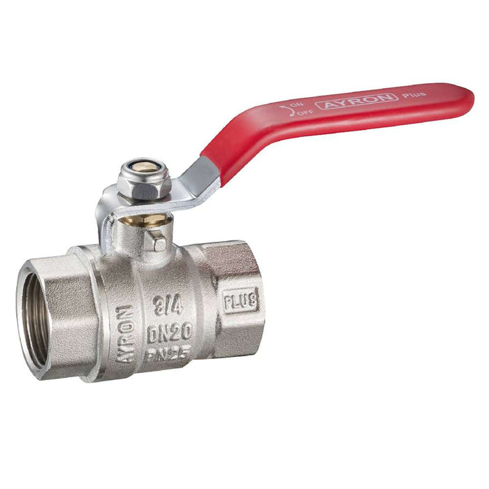 Ayron Ball Valve 3/4" Brass w/ CP Lever Arm